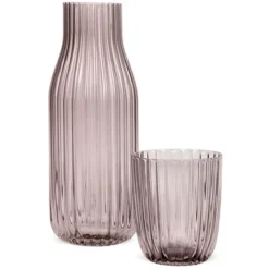 Elle Decor Ribbed Bedside Water Carafe With Tumbler Set, Ribbed Glass Pitcher And Matching Drinking Glass Doubles As Lid, 39-Ounce -Target KitchenAid GUEST 6592bc2d 2259 4e9c ad5d 7ed59dff5bd7