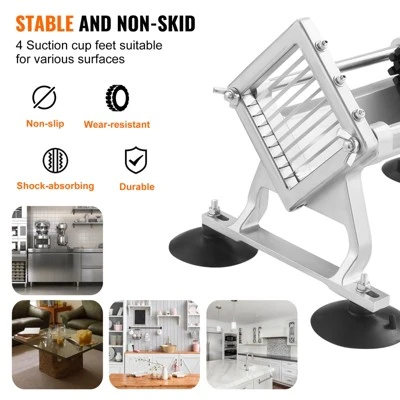 VEVOR Commercial Vegetable Slicer, 3/8 Inch Fruit Slicer, Stainless Steel And Aluminum Alloy Vegetable Cutter Slicer Machine, Manual Slicer 7 VEVOR Commercial Vegetable Slicer, 3/8 Inch Fruit Slicer, Stainless Steel And Aluminum Alloy Vegetable Cutter Slicer Machine, Manual Slicer - Image 5