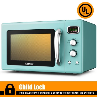 Costway 0.9Cu.ft. Retro Countertop Compact Microwave Oven 900W 8 Cooking Settings BlackGreenWhite 7 Costway 0.9Cu.ft. Retro Countertop Compact Microwave Oven 900W 8 Cooking Settings BlackGreenWhite - Image 5