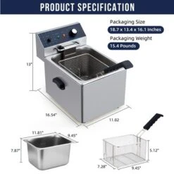 WhizMax Electric Deep Fryer Stainless Steel With Basket, 8L/8.45QT Countertop Fryers, 1600W Single Tank Electric Fryer 11 WhizMax Electric Deep Fryer Stainless Steel With Basket, 8L/8.45QT Countertop Fryers, 1600W Single Tank Electric Fryer -Target KitchenAid GUEST 65e4476f ef53 4211 9377 648b34e19147