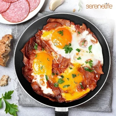 SereneLife 15 Piece Kitchenware Pots & Pans Set – Basic Kitchen Cookware, Black Non-Stick Coating Inside, Heat Resistant Lacquer (Gold) 3 SereneLife 15 Piece Kitchenware Pots & Pans Set – Basic Kitchen Cookware, Black Non-Stick Coating Inside, Heat Resistant Lacquer (Gold)