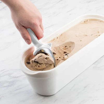 Tovolo Tilt Up Ice Cream Scoop White: Dishwasher-Safe Zinc Alloy, 13" Handle, 3.25" Head, Large Scooper 4 Tovolo Tilt Up Ice Cream Scoop White: Dishwasher-Safe Zinc Alloy, 13" Handle, 3.25" Head, Large Scooper - Image 2