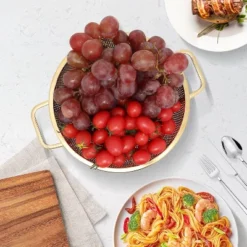 Gold Strainer For Kitchen, 3QT, Stainless Steel Colander With Handle For Fruits Vegetables Cooking Food, Dishwasher Safe -Target KitchenAid GUEST 66f325d7 db11 4963 a5fd 2fff190e29af