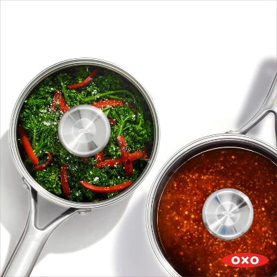 OXO 4pc Ceramic Pro Non-Stick Sauce Pan Set Gray: Aluminum Cookware, Dishwasher-Safe, Induction & Gas Compatible 9 OXO 4pc Ceramic Pro Non-Stick Sauce Pan Set Gray: Aluminum Cookware, Dishwasher-Safe, Induction & Gas Compatible - Image 7