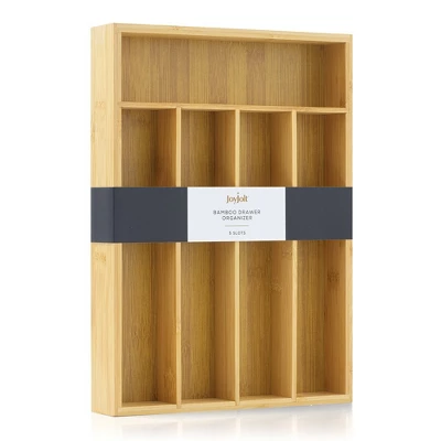 JoyJolt 5 Slot Bamboo Flatware Organizer 4 JoyJolt 5 Slot Bamboo Flatware Organizer - Image 2