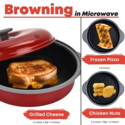 Itopfox Microwave Frying Pan Skillet With Lid, Grill & Crisper Pan For Fry, Sizzle, Brown Foods In Microwave, Cookware For Grilling, Reheating -Target KitchenAid GUEST 67ed4322 fcff 4cae acb5 9da158c69000