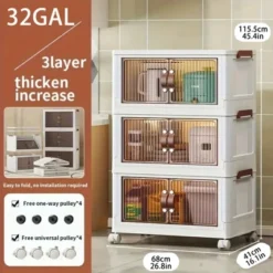 DOMETOUR Three-Layer Foldable Plastic Storage Box, Stackable And Space-Saving, Perfect For Homes, Offices, Closets, And Dorms. -Target KitchenAid GUEST 6815e15e d17f 4eba af80 bbe810101d2e