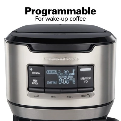 Hamilton Beach 12C Program Coffee Maker 46391: Drip Coffee Pot, 12 Cup Capacity, Chrome Silver, Electric, 1025W 8 Hamilton Beach 12C Program Coffee Maker 46391: Drip Coffee Pot, 12 Cup Capacity, Chrome Silver, Electric, 1025W - Image 6