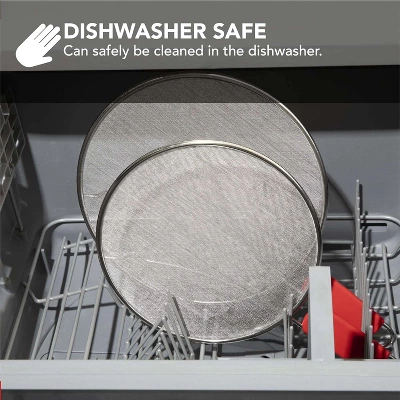 Alpha Living 13", 11.5", 9.5" Splatter Guards For Frying Pan & Food Strainer And Universal Cookware - Stops 99% Of Hot Oil Splash - RED Handle 5 Alpha Living 13", 11.5", 9.5" Splatter Guards For Frying Pan & Food Strainer And Universal Cookware - Stops 99% Of Hot Oil Splash - RED Handle - Image 3