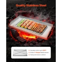 VEVOR Stainless Steel Griddle, 32x16 Inch Universal Flat Top Rectangular Plate, Gas Grill Griddle For BBQ Grill, Teppanyaki, Silver -Target KitchenAid GUEST 6912f864 748d 475c aebf b646d6713633