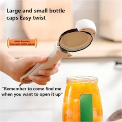 Multi Function Retractable Magnetic Can Opener And Bottle Cap Opener For Weak Hands