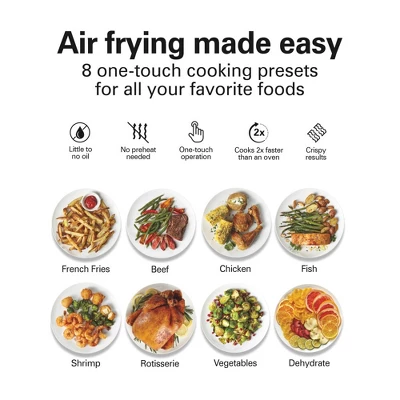 Hamilton Beach Digital Air Fryer Oven With Rotisserie 11.6 Quart/11 Liter Capacity 35073: 1700W, Hand Wash, Black 3 Hamilton Beach Digital Air Fryer Oven With Rotisserie 11.6 Quart/11 Liter Capacity 35073: 1700W, Hand Wash, Black