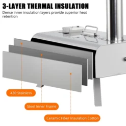 Portable Pizza Oven Outdoor, 12" Wood Pellet Pizza Ovens With Pizza Stone & Storage Bag & Pizza Peel, Stainless Steel Pizza Maker Grill -Target KitchenAid GUEST 69566bd7 5079 4250 9628 1817da075465