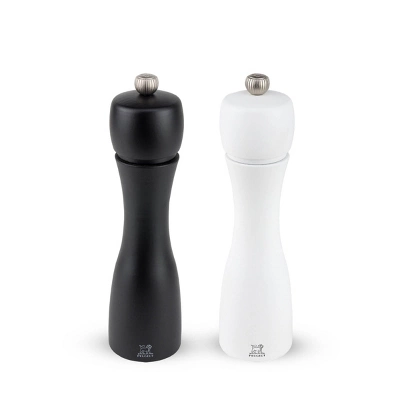 Peugeot | Tahiti Duo, Pepper And Salt Mills, Wood Matte Black + White, 20 Cm - 8 In 4 Peugeot | Tahiti Duo, Pepper And Salt Mills, Wood Matte Black + White, 20 Cm - 8 In - Image 2
