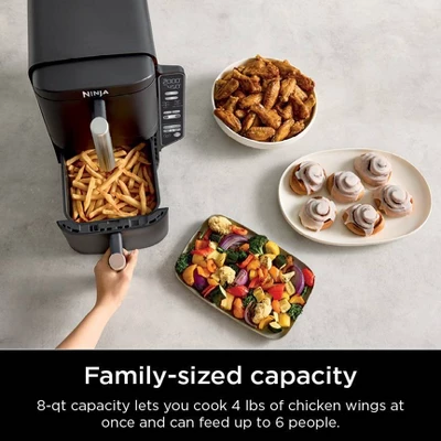 Ninja DoubleStack 8qt 6-in-1, 2-Basket Air Fryer With Space Saving Design Gray SL201: Metal & Plastic, Hand Wash, Dishwasher-Safe 6 Ninja DoubleStack 8qt 6-in-1, 2-Basket Air Fryer With Space Saving Design Gray SL201: Metal & Plastic, Hand Wash, Dishwasher-Safe - Image 4