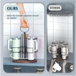 FURNIinspire Cup Organizer With Handle Rotating Tumbler Holder Bottle Storage Rack Kitchen Holder Non-Slip Pad, Black, 12.87"*12.87"*3.51" -Target KitchenAid GUEST 6a676563 e63d 472a b8de f56a269590cb