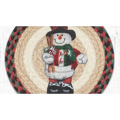 Earth Rugs Snowman In Top Hat Round Trivet – Rustic Holiday Kitchen Hot Pad 10"x10" 3 Earth Rugs Snowman In Top Hat Round Trivet – Rustic Holiday Kitchen Hot Pad 10"x10"