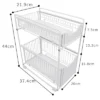 Pull Out Cabinet Organizer, 2-Tier Storage Wire Baskets With Sliding Storage Drawer, Carbon Steel Sliding Drawer Shelf Baskets