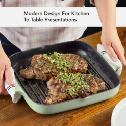 KitchenAid 11" Enameled Cast Iron Square Grill And Roasting Pan - Pistachio: Hand Wash, Electric & Gas Compatible 13 KitchenAid 11" Enameled Cast Iron Square Grill And Roasting Pan - Pistachio: Hand Wash, Electric & Gas Compatible -Target KitchenAid GUEST 6b67fb85 b611 4d5f b1f2 eacfc1e9a102