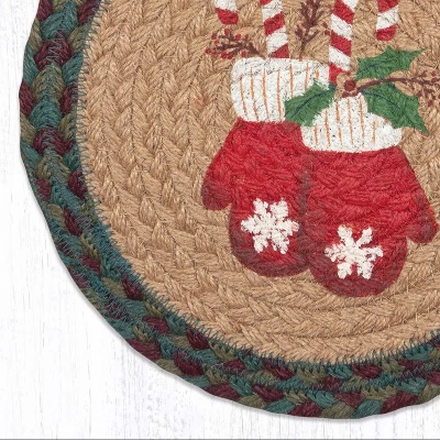 Earth Rugs Suzanne Pienta Round Table Trivet – Cozy Mitten Art On Natural Jute 3 Earth Rugs Suzanne Pienta Round Table Trivet – Cozy Mitten Art On Natural Jute
