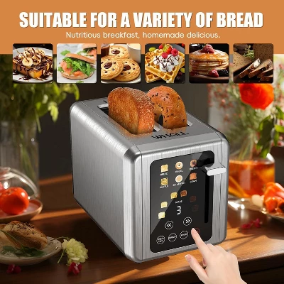 WHALL ULTRA 2 Slice Toaster, Touchsreen Toaster 2 Slice, Stainless Steel Toaster, Bread Toaster, Bagel Toaster With Wide Slot 6 WHALL ULTRA 2 Slice Toaster, Touchsreen Toaster 2 Slice, Stainless Steel Toaster, Bread Toaster, Bagel Toaster With Wide Slot - Image 4