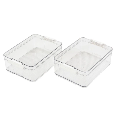 SharpChef Stackable Airtight Food Storage Container With Easy Locking Lid, Leakproof, Clear Acrylic Organizer Bins For Refrigerator, Pantry 7 SharpChef Stackable Airtight Food Storage Container With Easy Locking Lid, Leakproof, Clear Acrylic Organizer Bins For Refrigerator, Pantry - Image 5