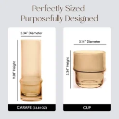 Elle Decor Bedside Water Carafe With Tumbler 33-Ounce Pitcher And Matching Drinking Glass, Stackable Cup As A Lid For Carafe -Target KitchenAid GUEST 6be6e66f caaf 4013 9374 4e4d4846104e