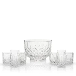 Viski Admiral Punch Bowl Set With 8 Tumblers, Cut Crystal Cocktail Party Serveware, Dishwasher Safe, 2.5 Gallons, 9 Oz Glasses, Set Of 9, Clear Finish -Target KitchenAid GUEST 6c32779f 5e0f 430e b779 db0ff7607b3f