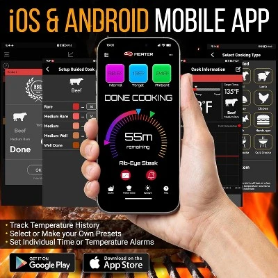 NutriChef NCWIRBBQ007 WiFi Smart BBQ Grill Thermometer With Digital Display 7 NutriChef NCWIRBBQ007 WiFi Smart BBQ Grill Thermometer With Digital Display - Image 5