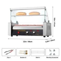 VEVOR Hot Dog Roller 5 Rollers 12 Hot Dogs Capacity, 750W Stainless Sausage Grill Cooker Machine With Dual Temp Control Glass Hood Acrylic Cover -Target KitchenAid GUEST 6d011485 5d43 44e0 b1ed 1448300a5548