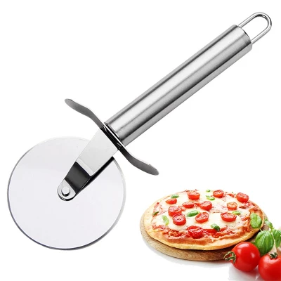 Stainless Steel Round Pizza Cutter Knife(Silver) 7 Stainless Steel Round Pizza Cutter Knife(Silver) - Image 5