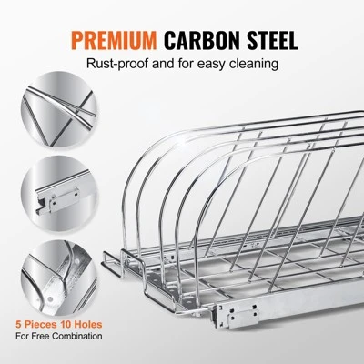 VEVOR Pan And Pot Rack, Expandable Pull Out Under Cabinet Organizer, Cookie Sheet Baking Pans Tray Organization, Adjustable Wire Dividers 7 VEVOR Pan And Pot Rack, Expandable Pull Out Under Cabinet Organizer, Cookie Sheet Baking Pans Tray Organization, Adjustable Wire Dividers - Image 5