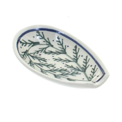 Blue Rose Polish Pottery 1015 Zaklady Small Spoon Rest 7 Blue Rose Polish Pottery 1015 Zaklady Small Spoon Rest - Image 5