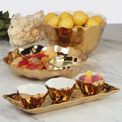 Certified International 4pc Gold Coast Tray And Condiment Bowl Set 4 Certified International 4pc Gold Coast Tray And Condiment Bowl Set - Image 2