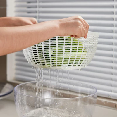 Luminuxe Salad Spinner Lettuce Spinner Vegetable Cleaner And Dryer, One-Handed Use, Built-in Draining System For Fresh, Crisp Clean Salad - 5.3 Quarts 6 Luminuxe Salad Spinner Lettuce Spinner Vegetable Cleaner And Dryer, One-Handed Use, Built-in Draining System For Fresh, Crisp Clean Salad - 5.3 Quarts - Image 4