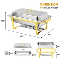 ROVSUN 2 Pack Gold 9QT Chafing Dishes For Buffet, Rectangular Stainless Steel Chafers And Buffet Warmers Sets For Party 17 ROVSUN 2 Pack Gold 9QT Chafing Dishes For Buffet, Rectangular Stainless Steel Chafers And Buffet Warmers Sets For Party -Target KitchenAid GUEST 6f674b21 4628 4994 b8aa 5d870bd4ea36