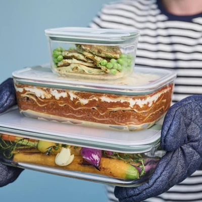 MEPAL 51oz Easyclip Rectangular Glass Storage Box With Lid Nordic Sage 5 MEPAL 51oz Easyclip Rectangular Glass Storage Box With Lid Nordic Sage - Image 3