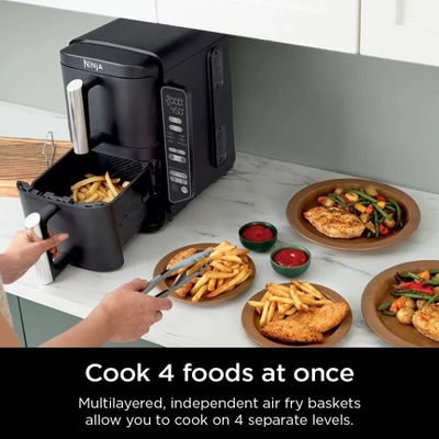 Ninja DoubleStack 8qt 6-in-1, 2-Basket Air Fryer With Space Saving Design Gray SL201: Metal & Plastic, Hand Wash, Dishwasher-Safe 5 Ninja DoubleStack 8qt 6-in-1, 2-Basket Air Fryer With Space Saving Design Gray SL201: Metal & Plastic, Hand Wash, Dishwasher-Safe - Image 3