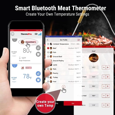 ThermoPro TP25W Bluetooth Meat Thermometer With 500FT Wireless Range 4-Probe Android/iOS Compatible Smart Grill Smoker Thermometer 6 ThermoPro TP25W Bluetooth Meat Thermometer With 500FT Wireless Range 4-Probe Android/iOS Compatible Smart Grill Smoker Thermometer - Image 4