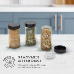 Kamenstein 15pc Jar Lincoln Step Spice Rack: Metal Seasoning Organizer With Spice Jars, Kitchen Storage, Black/Silver -Target KitchenAid GUEST 70688507 e423 4519 84ec fb2c1b783501