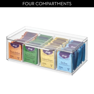 IDesign Set Of 4 Stackable 4-Section Tea Storage Drawers - Clear 8 IDesign Set Of 4 Stackable 4-Section Tea Storage Drawers - Clear - Image 6
