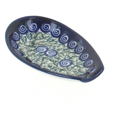 Blue Rose Polish Pottery 1015 Zaklady Small Spoon Rest 16 Blue Rose Polish Pottery 1015 Zaklady Small Spoon Rest - Image 14