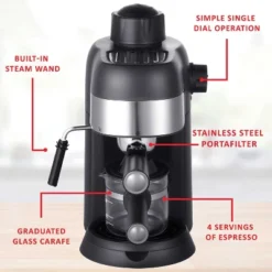 Brentwood GA-134BK 4-Cup Stainless Steel Espresso And Cappuccino Maker Machine In Black -Target KitchenAid GUEST 7092e21e 5ab2 4798 ac1f ab40828d0df2