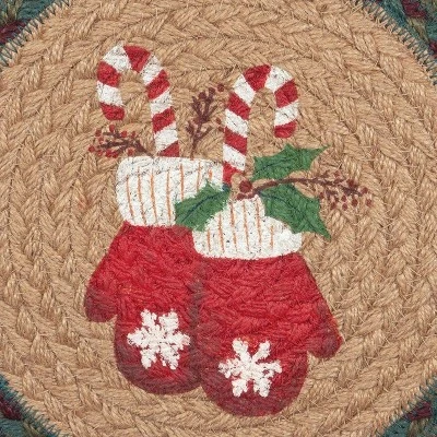 Earth Rugs Suzanne Pienta Round Table Trivet – Cozy Mitten Art On Natural Jute 4 Earth Rugs Suzanne Pienta Round Table Trivet – Cozy Mitten Art On Natural Jute - Image 2