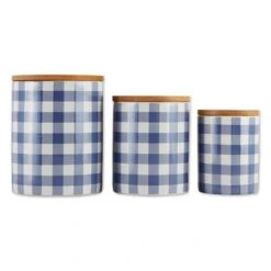 Design Imports Blue & White Buffalo Check Ceramic Canister Set/3 -Target KitchenAid GUEST 71cc83fa eab0 46cf 93b5 a78e0f5187c3