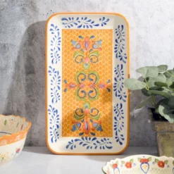 Laurie Gates Hand Painted Tierra Stoneware Serving Platter