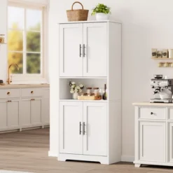 70 Inch Tall Kitchen Pantry Cabinet, Freestanding Storage Cabinet With 4 Doors And Adjustable Shelves For Dining Room -Target KitchenAid GUEST 721441bf e92e 4bfd 8bbe b6bb55a06f13
