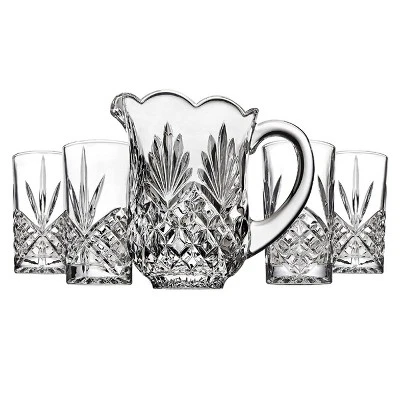 Godinger Silver 5pc Dublin Crystal Pitcher And Highball Set: Hand Wash, Clear Crystal, Service For 4, Hot/Cold Beverages 5 Godinger Silver 5pc Dublin Crystal Pitcher And Highball Set: Hand Wash, Clear Crystal, Service For 4, Hot/Cold Beverages - Image 3