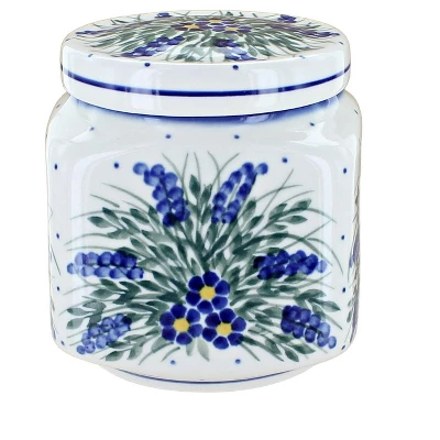 Blue Rose Polish Pottery 31B WR Unikat Medium Canister 6 Blue Rose Polish Pottery 31B WR Unikat Medium Canister - Image 4