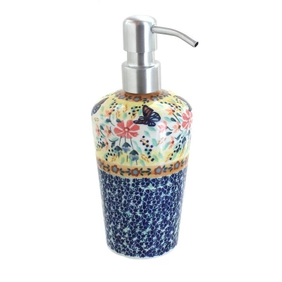 Blue Rose Polish Pottery B009 Manufaktura Soap Dispenser 4 Blue Rose Polish Pottery B009 Manufaktura Soap Dispenser - Image 2